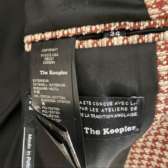 The Kooples Houndstooth Linen Blend Suede Blazer - Picture 12 of 13